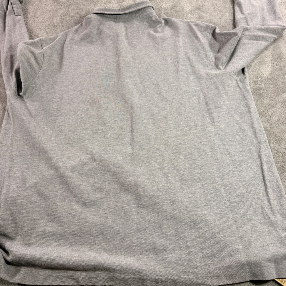 Polo Ralph Lauren Polo Shirt Men XXL Gray Long Sleeve Pique Cotton 3947 - Picture 8 of 10